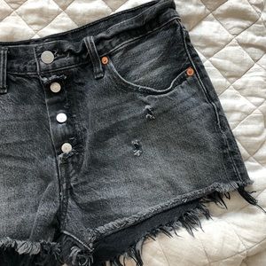 Levi’s Black wash denim shorts